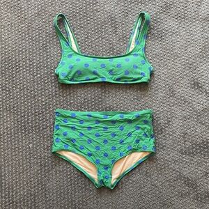 J. Crew High Waisted Polkadot Swimsuit